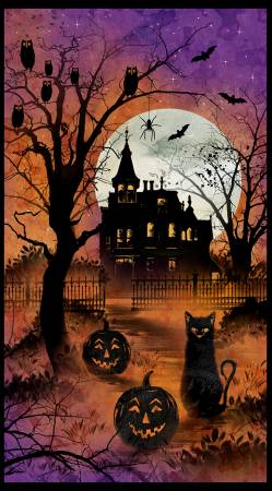 Multi Frightful Night Halloween Large Panel 24in x 43in