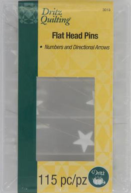 Dritz Quilting - Flathead Numbered & Directional Pins 115ct