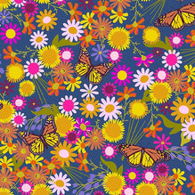 Wildflowers by Alison Glass -  Denim/Monarch - A-670-B