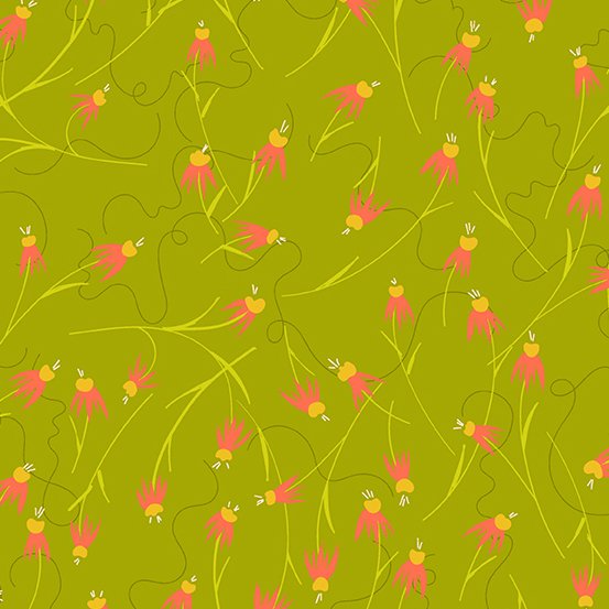 Wildflowers by Alison Glass -  Chartreuse/Coneflower - A-671-G