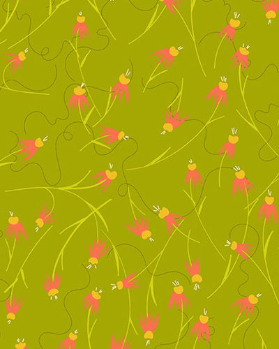 Wildflowers by Alison Glass -Chartreuse/Coneflower - A-671-G