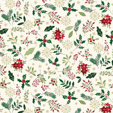 Cosy Christmas - Foliage - Cream