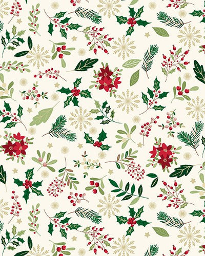 Cosy Christmas - Foliage - Cream