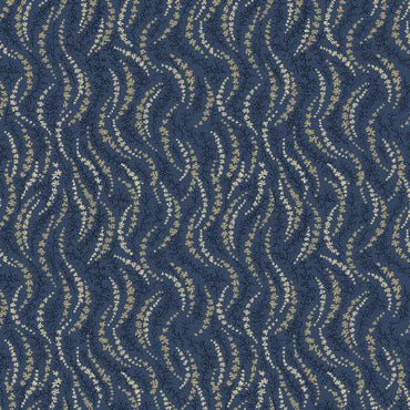 Swirly Vine Reproduction - Navy