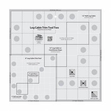 Creative Grids Log Cabin Trim Tool Two 6in & 12in Blocks Quilt Ruler