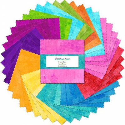 Charm Pack - Rainbow Lane - Dry Brush - 5 inch squares