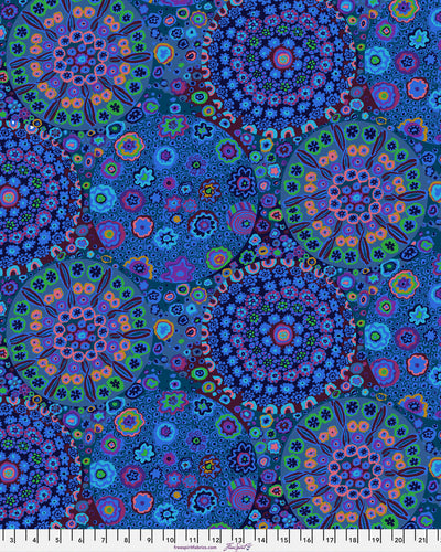 Backing Fabric - Millefiore - Blue || Kaffe Fassett - Wideback