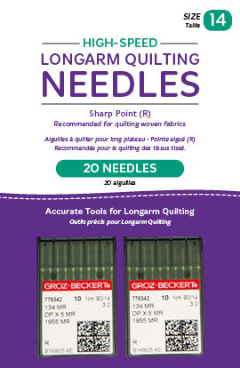 High-Speed Longarm Needles - Two Packages of 10 (Crank 90/14 134MR-3.0)