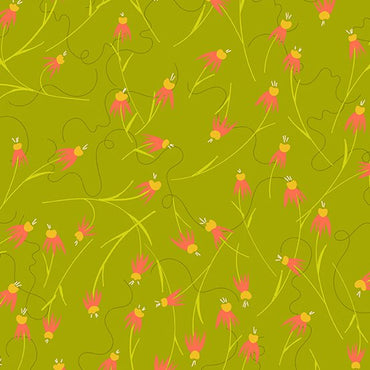 Wildflowers by Alison Glass -  Chartreuse/Coneflower - A-671-G